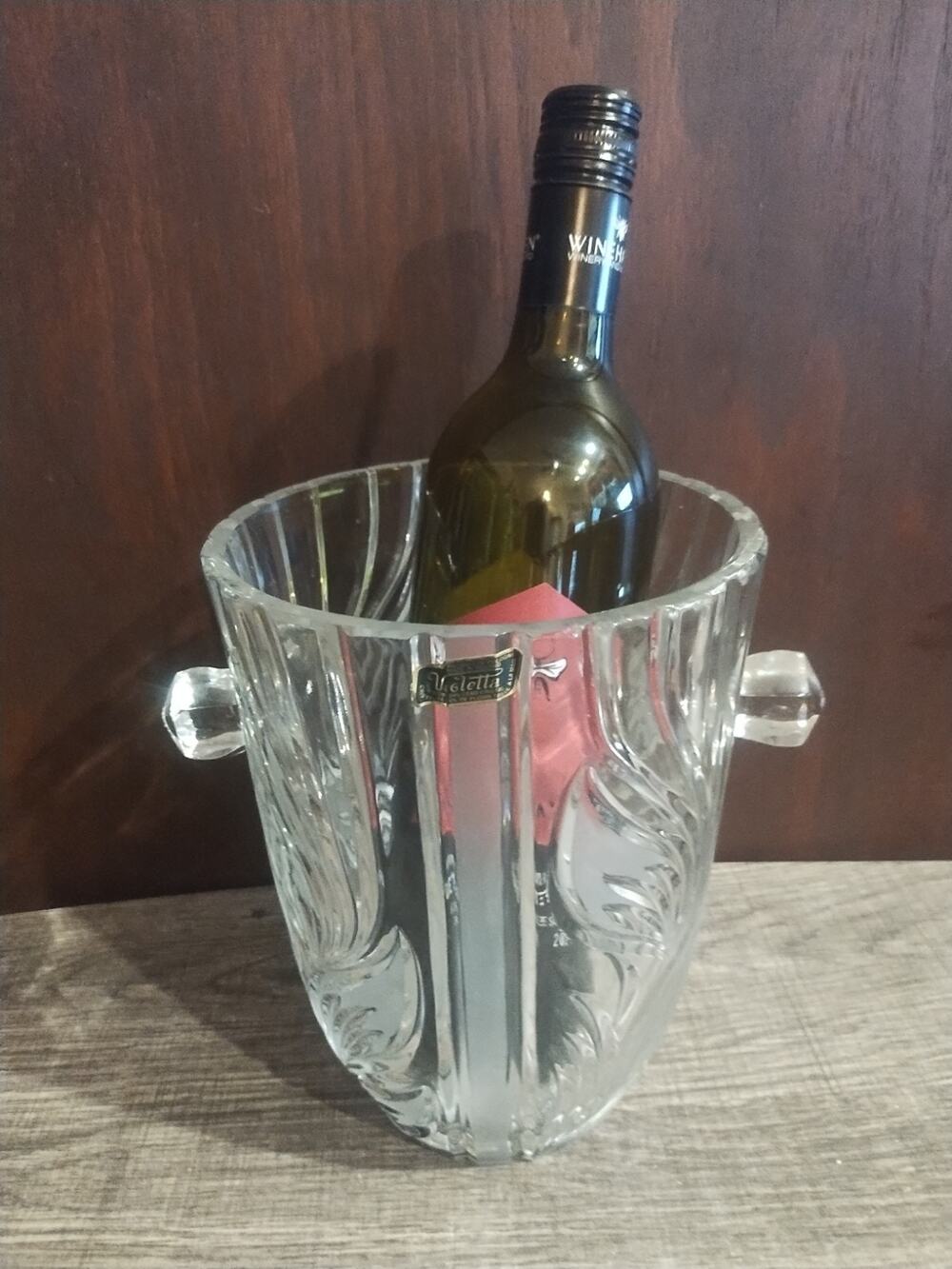 Violetta Wedding Head table 24% Lead Crystal Ice Bucket Holder wine champagne